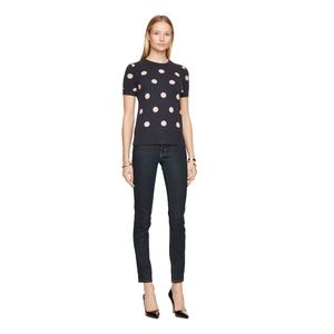 kate spade intarsia polka dot cashmere sweater M